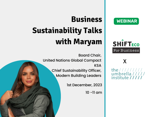 Business Sustainability Talks with Maryam Webinar Posters Events Section